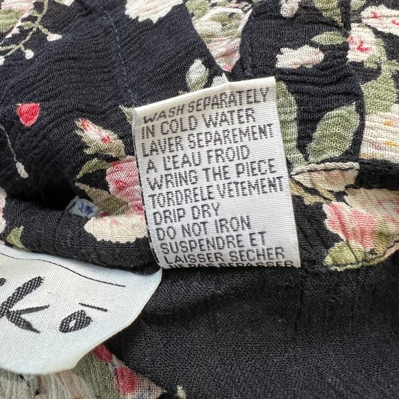 Vintage Flowy Button Up Midi Dress Floral Pleated Cottagecore Preppy Hippie Boho - Picture 6 of 8